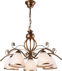 Lampadario a catena RETRO II 5xE27/60W/230V, bronzo patinato