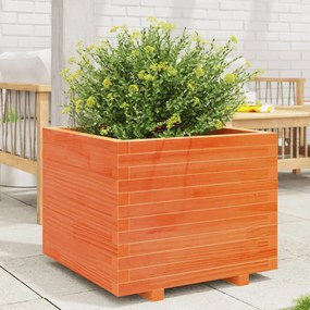 Fioriera Giardino Marrone Cera 60x60x49,5cm Legno Massello Pino /