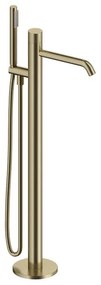 Rubinetto per vasca getto laminare cristallino Loop k per pavimento oro spazzolato