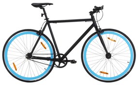 Bicicletta A Scatto Fisso Nera E Blu 700c 55 Cm /
