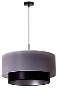 Duolla - Lampadario a sospensione con filo NANTES 1xE27/15W/230V diametro 45 cm argento/nero