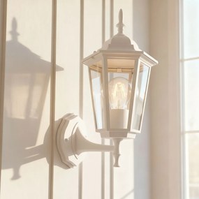 Applique Lanterna da Esterno IP54 E27 Bianca - Serie TOSCA 1A