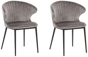 Set di 2 sedie velluto grigio AUGUSTA Beliani