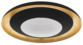 Plafoniera Moderna Canicosa 2 Policarbonato Nero Luce Led Integrato 24,5W