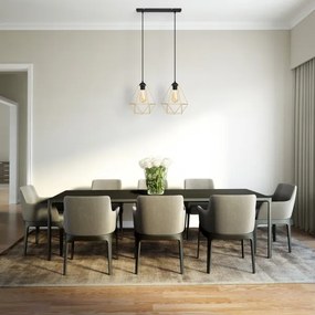 Lampadario a sospensione con filo KARO 2xE27/15W/230V oro/nero