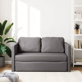 Divano letto da terra 2 in 1 grigio 112x174x55 cm similpelle