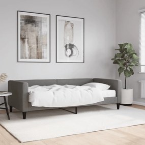 Divano letto con materasso grigio scuro 90x200 cm in tessuto