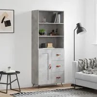 Credenza Grigio Cemento 69,5x34x180 cm in Legno Multistrato 3189993