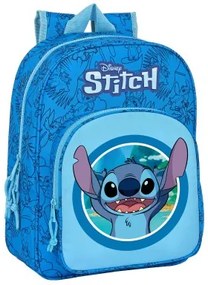 Zaino Scuola Stitch Azzurro 26 x 34 x 11 cm