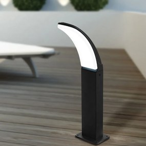 Piantana Esterno Contemporaneo Fiumicino Alluminio Nero Policarbonato Bianco Led