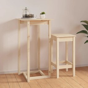 Tavolo Da Bar 60x60x110 Cm İn Legno Massello Di Pino /
