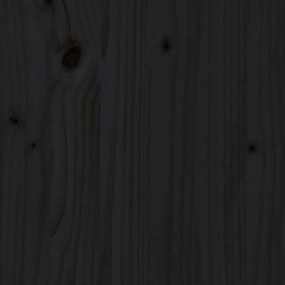 Testiera per letto nera 146x4x104 cm in legno massello di pino