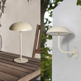 Arcchio LED lampada da tavolo ricaricabile Thenra, beige, supporto a parete