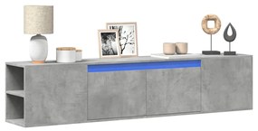 Mobile Tv A Parete Con Led Grigio Cemento 180x31x39,5 Cm /