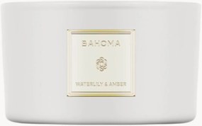 Candela profumata a 3 stoppini fatta a mano Waterlily & Amber (Neroli, rosa, legno di sandalo)