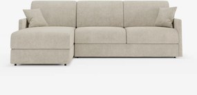 Tommy Divano Letto con penisola contenitore - design minimal e sfoderabile in tessuto smacchiabile simil cotone T33