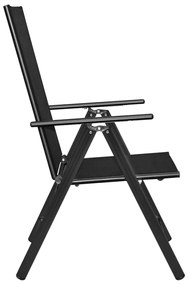 Set mobili da pranzo da giardino 7 pz in alluminio nero