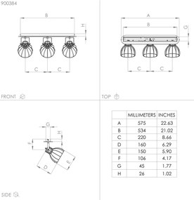 Eglo 900384 - Luce Spot SAMBATELLO 3xE27/40W/230V
