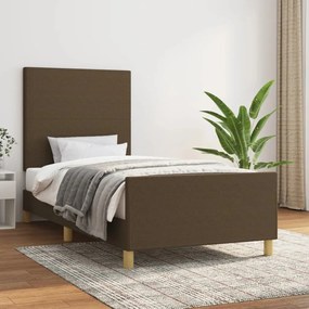 Giroletto Senza Materasso Marrone Scuro 80x200 Cm Tessuto /