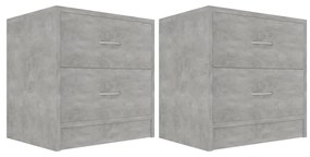 Comodini 2 pz Grigio Cemento 40x30x40 cm in Legno Multistrato