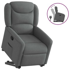 Poltrona Alzapersona Reclinabile Grigio Scuro İn Tessuto /