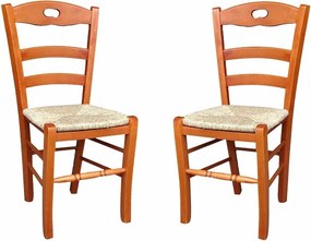 Sedia da cucina con seduta paglia LOIRE Ciliegio SET 2 PZ