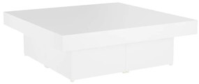 Tavolino da Salotto Bianco 90x90x28 cm in Legno Multistrato