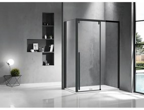 Kamalu - cabina doccia 90x120 profilo nero anta scorrevole e lato fisso | ksa5000b