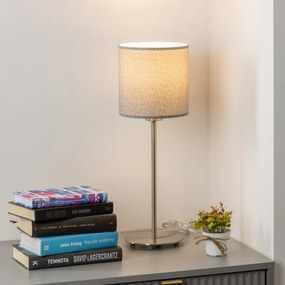 Eglo - Lampada da tavolo LED TUNJA 1xE27/60W/230V 38,5 cm cromo opaco/grigio