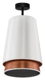 Duolla - Lampadario a plafone BELL SHINY 1xE27/15W/230V diametro 25 cm bianco/rame