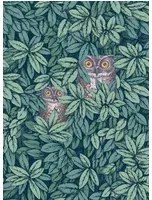 Cole & Son Carta da parati Foglie e Civette - Viridian