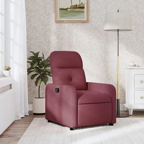 Poltrona Reclinabile İn Tessuto Rosso Vino /