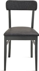 Sedia in ecopelle Nera con struttura in legno LIPSIA 2 sedie