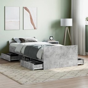Giroletto Con Testiera E Pediera Grigio Cemento 90x200 Cm /