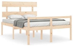 Letto per Anziani con Testiera 140x200 cm in Legno Massello