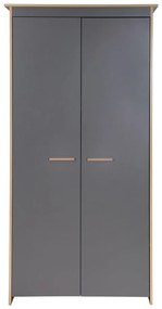 Armadio per bambini color antracite/di colore naturale con effetto rovere 50x190x96 cm Anna – Roba