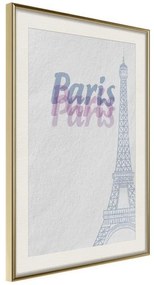 Poster  Pastel Paris  Cornice Quadri Cornice d'oro con passe-partout, Larghezza x Altezza Home decor 30x45