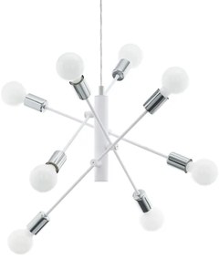 Eglo 98017 - Lampadario a sospensione con filo GRADOLI 8xE27/60W/230V bianco