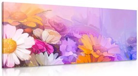 Quadro su tela – Dipinto a olio di fiori variopinti