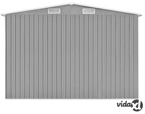 vidaXL Casetta da Giardino 257x489x181 cm in Metallo Grigio