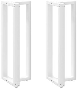 Gambe Tavolo Bar A Forma T 2pz Bianco 50x35x(110-111)cm Acciaio /