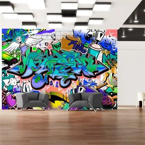 Fotomurale  Graffiti: motivo blu  Colore colorful, Dimensioni e Misure 100x70