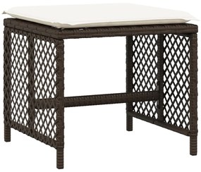 Set da pranzo da giardino 11 pz con cuscini polyrattan marrone