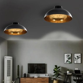 Lampadari 2 Pz Nero E Oro Semi-sferici E27 /