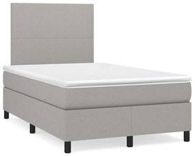 Letto A Molle Materasso E Led Grigio Chiaro 120x190 Cm Tessuto /