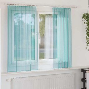 Tende İn Voile Con Passanti 2 Pz Turchese 140x140 Cm /