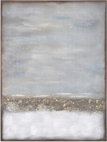 Stampa su tela dipinta a mano con cornice in legno Abstract Horizon