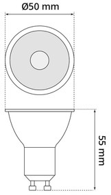 Faretto Spot GU10 6W Angolo 36° Colore Bianco Caldo 3.000K