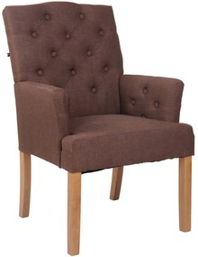 Sedia Da Pranzo Sugar İn Tessuto Con Design Chesterfield / Antik-hell / Braun