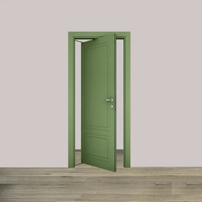 Porta tamburata rototraslante Nobel verde L 80 x H 210 cm sinistra